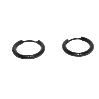 Small Black Ring Earrings
