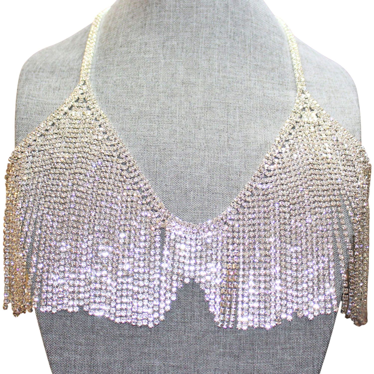 Silver Rhinestone Upper Body Chain