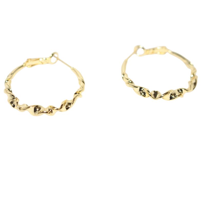 Gold Twisted Hoop Earrings