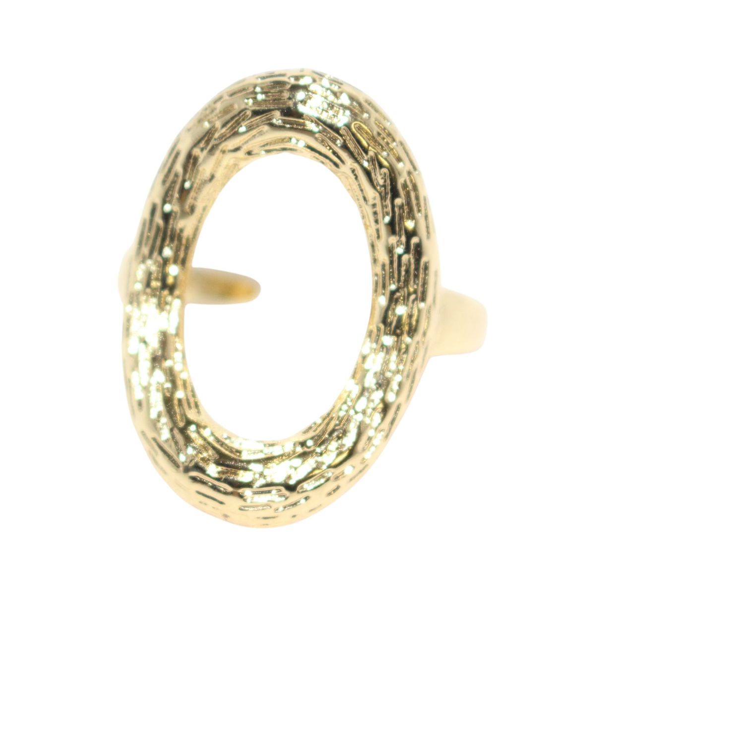 Gold Oval Adjustable Ring