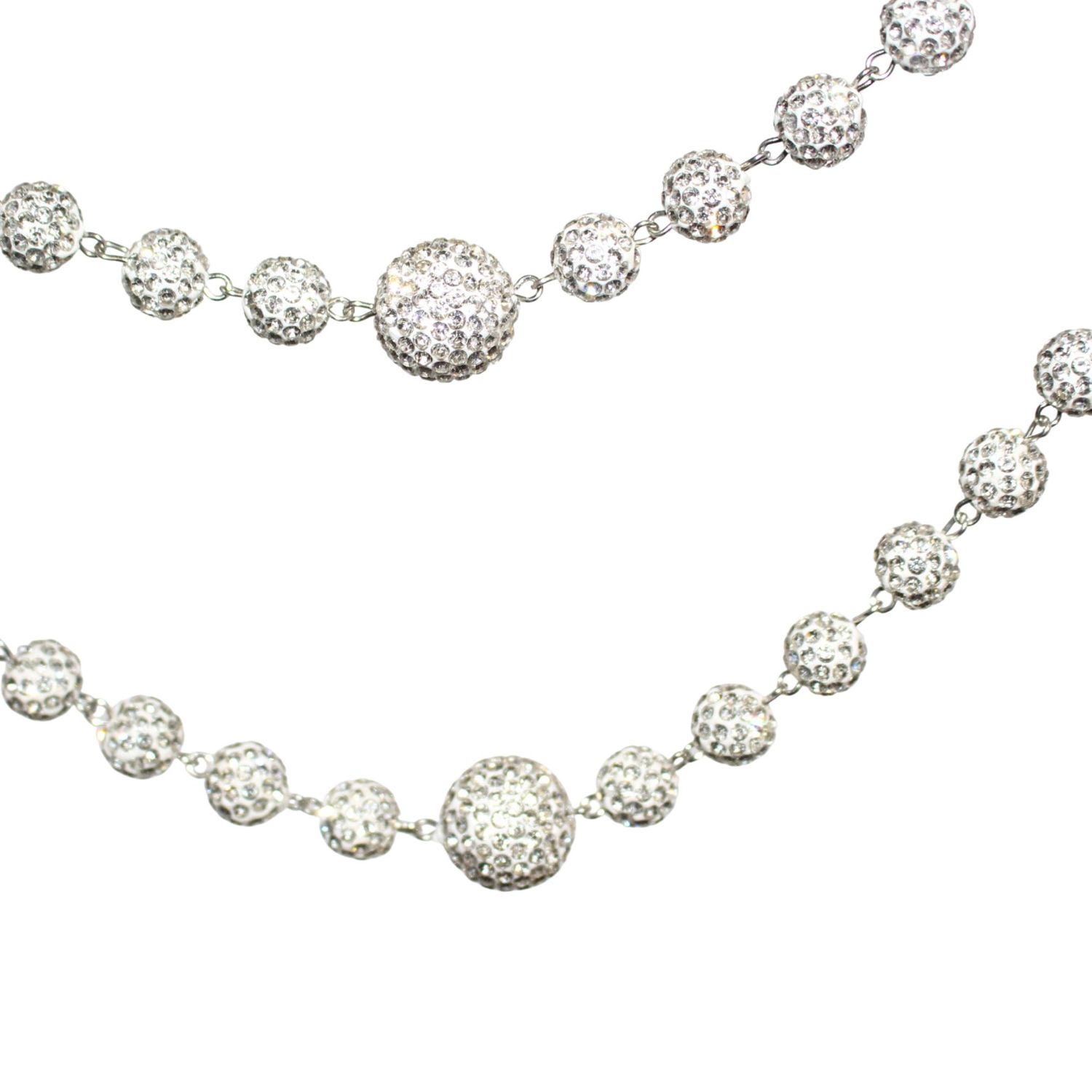 Beaded Rhinestone Cluster Silver Pants/Handbag Chain