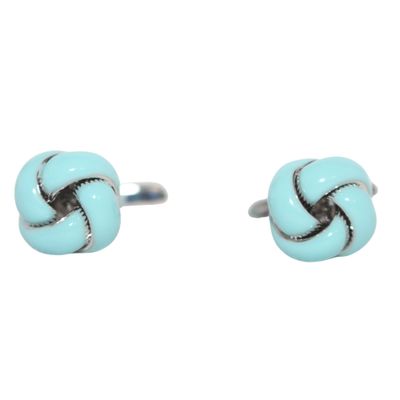 Blue Floral Knot Cufflinks