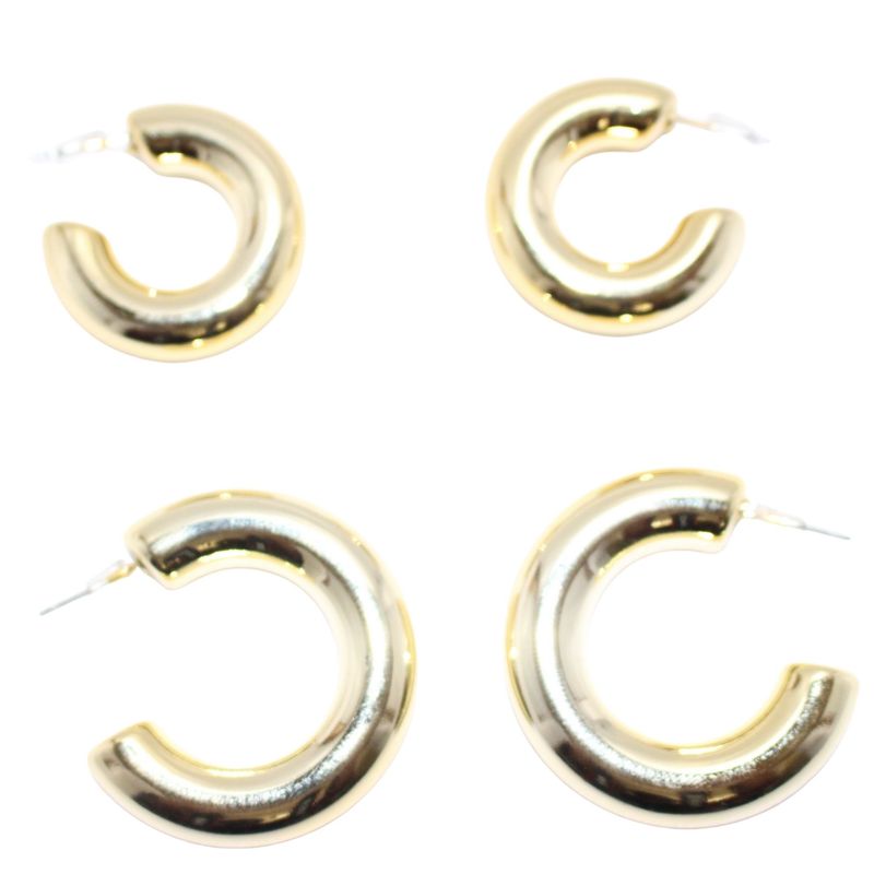 Macaroni Style Hoop Earrings Set