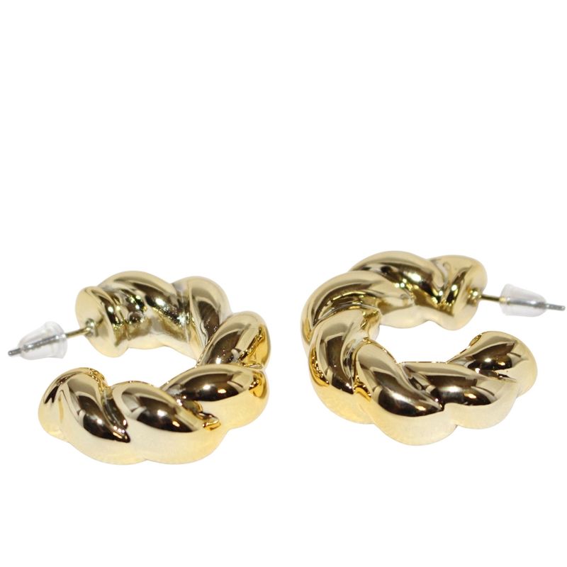 Twisted Macaroni Style Hoop Earrings