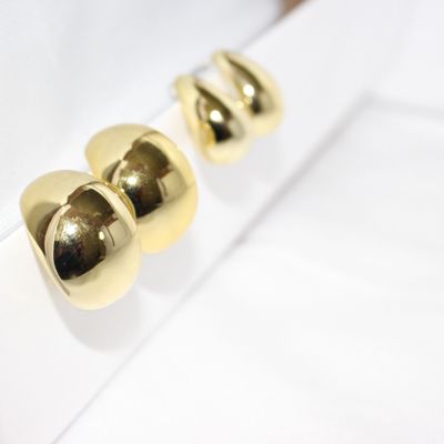 Teardrop Macaroni Style Hoop Earrings Set