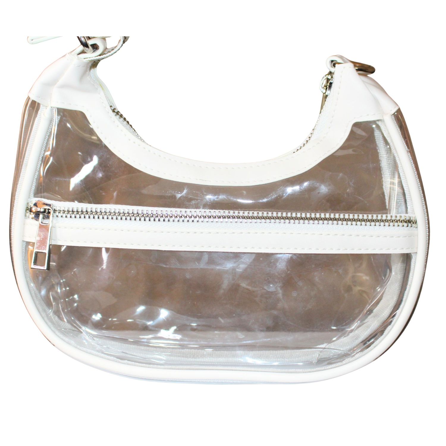Clear Small Crescent Shoulder and Crossbody Bag