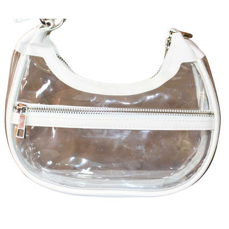 Clear Small Crescent Shoulder and Crossbody Bag