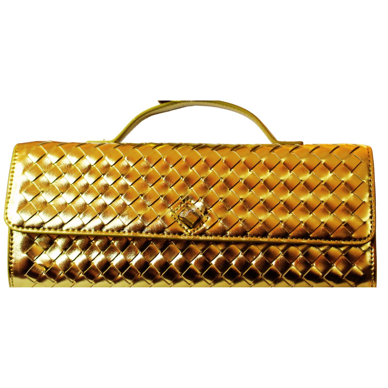 Gold Woven Clutch Bag