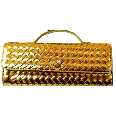 Gold Woven Clutch Bag