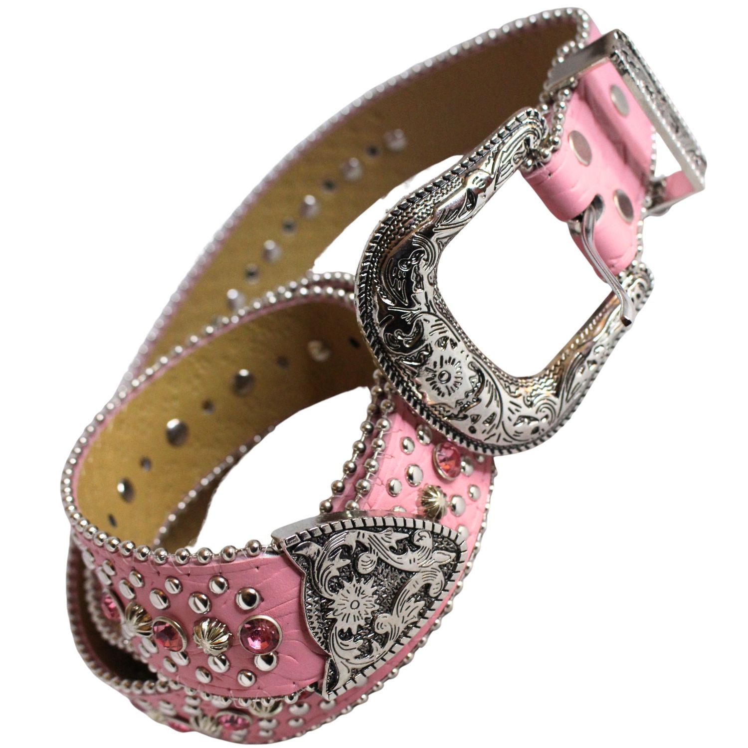 Pink Western Style Studded Belt