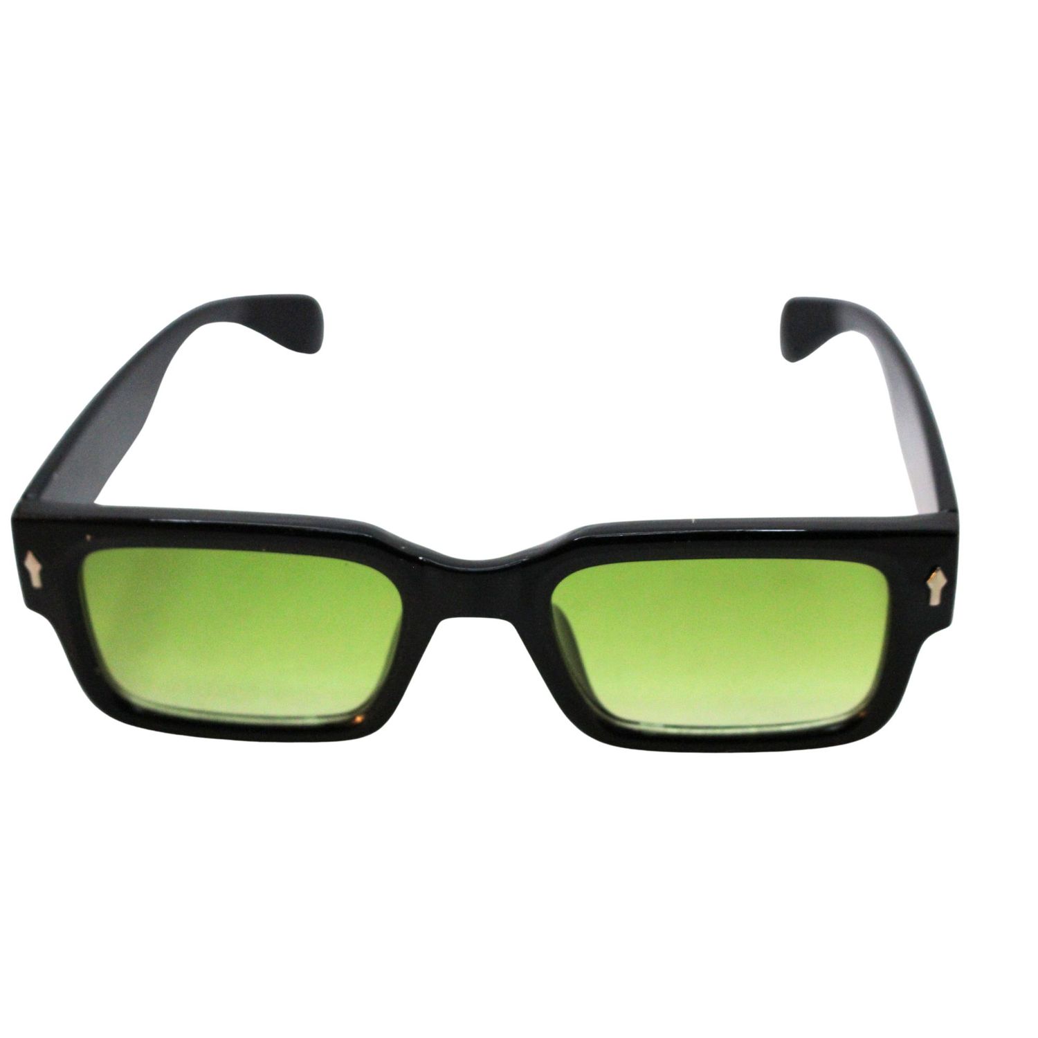 Black and Lime Square Frame Sunglasses