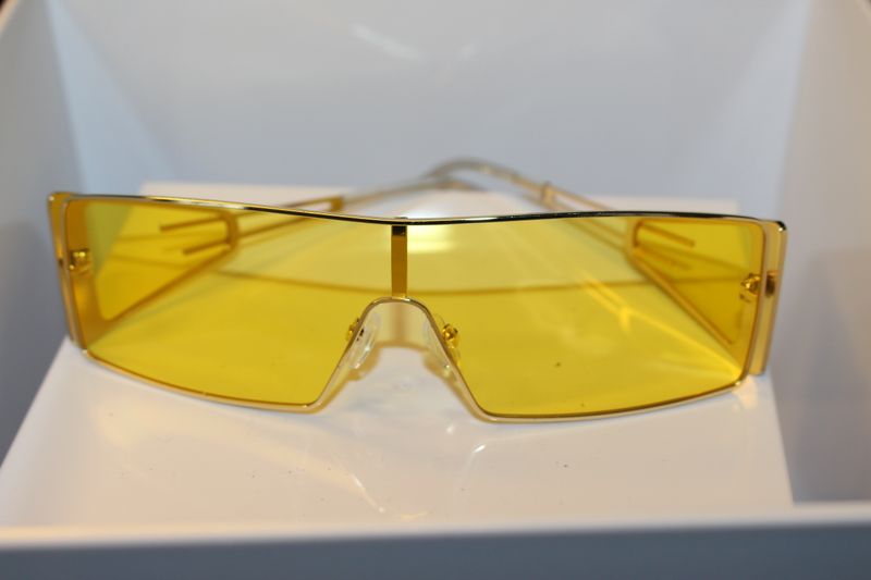 Yellow Rap-around Sunglasses with Side Lenses