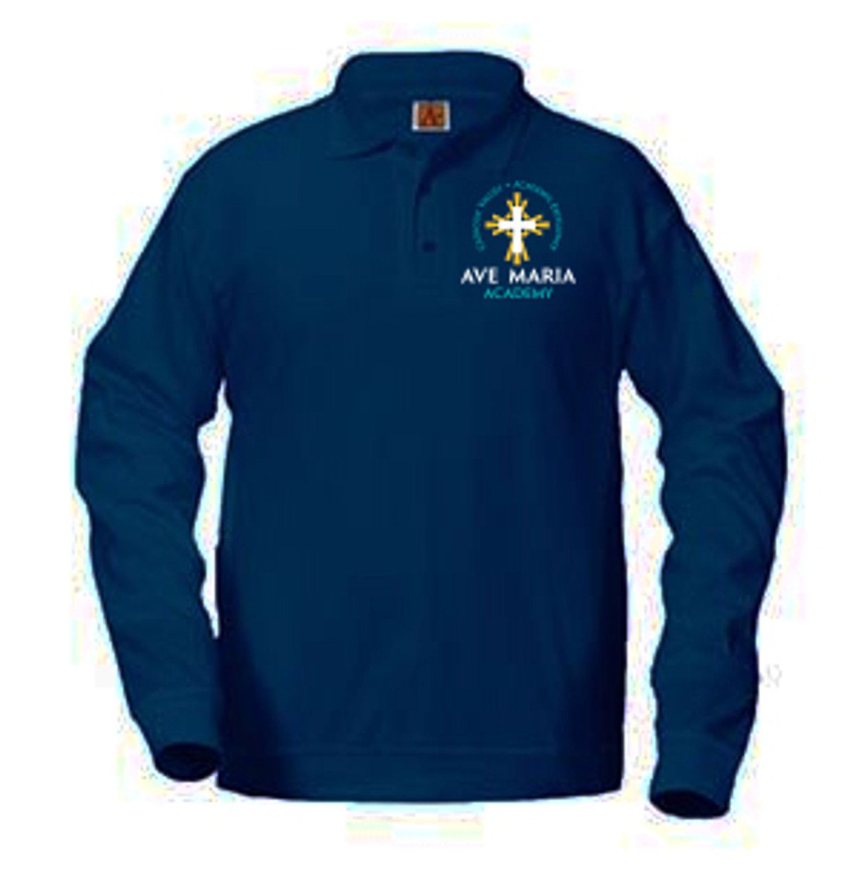 Long Sleeve Banded Bottom Polo - AMA