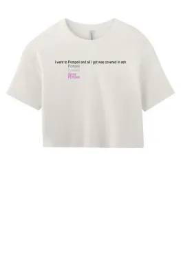 Vintage White Jersey Cropped Tee - Lettering