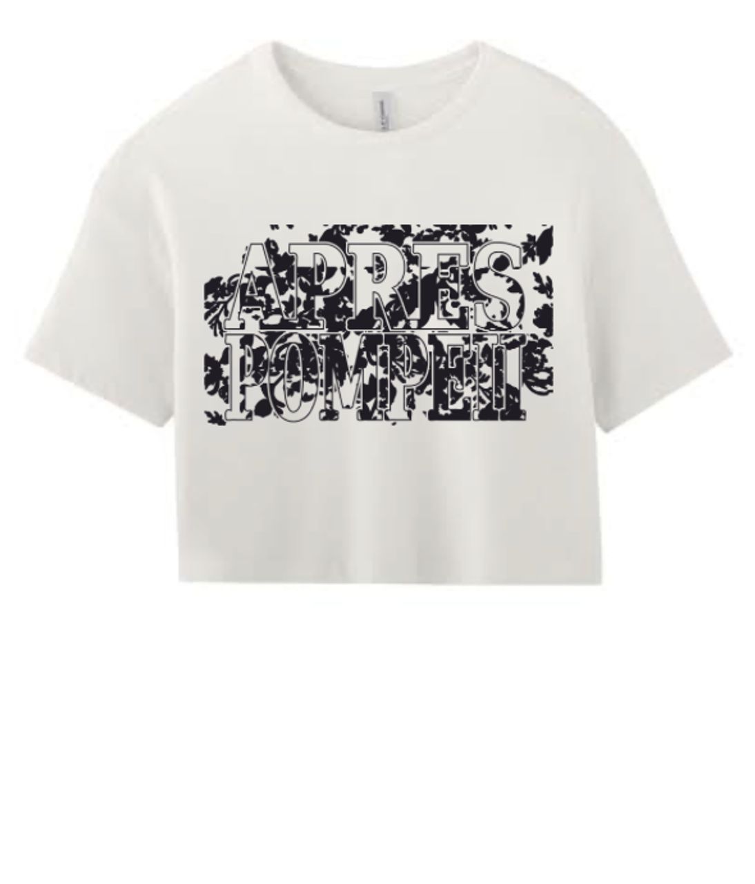 Vintage White Jersey Cropped Tee - Apres Pompeii
