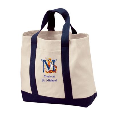 Twill Two-Tone Shopping Tote - Music at St. Michael