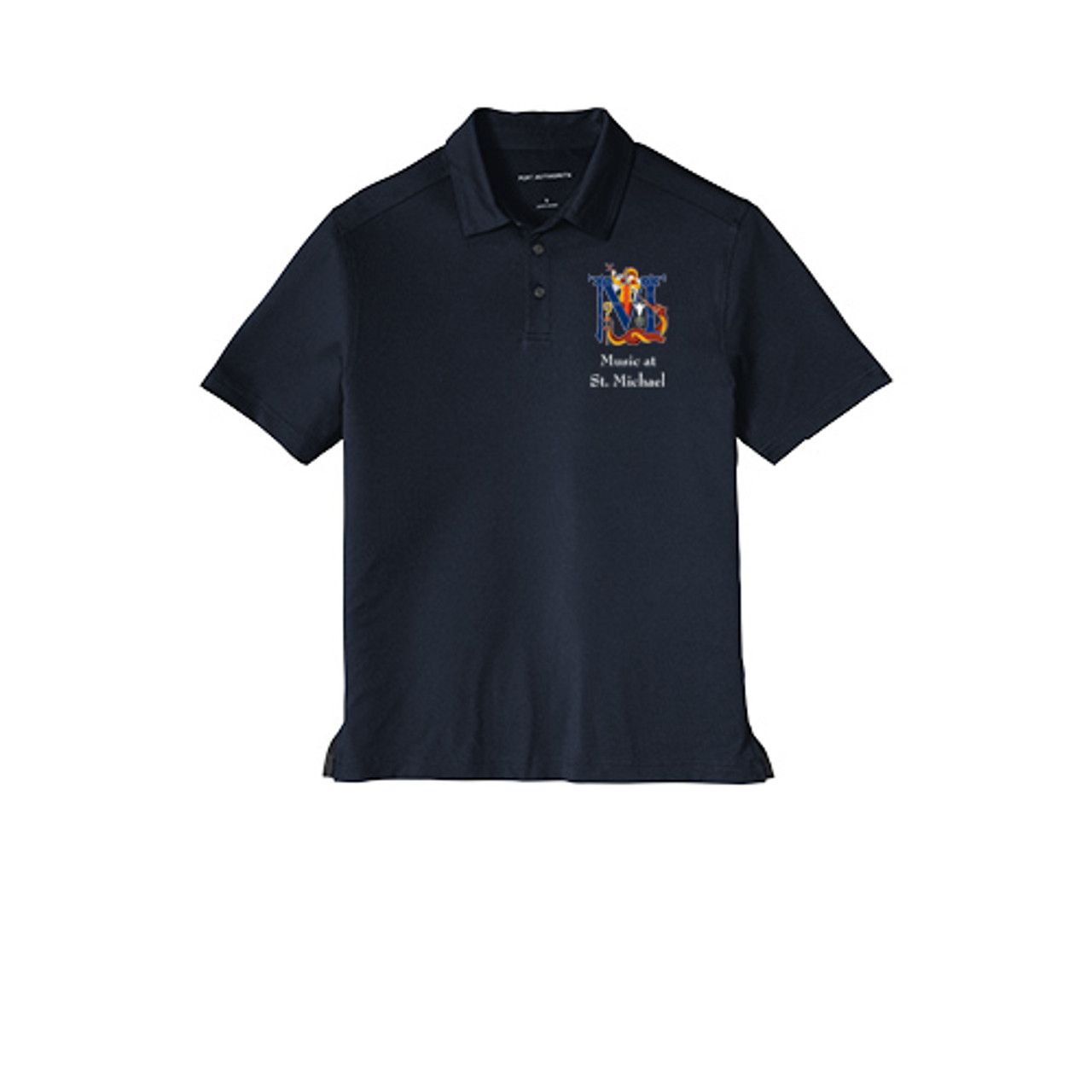 Men's City Stretch Polo - Music at St. Michael, Color: Navy