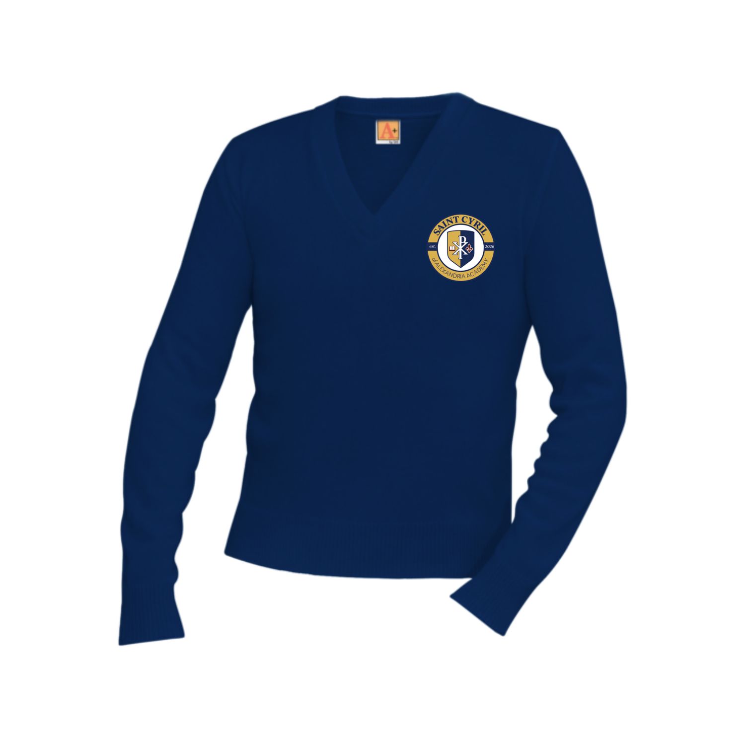V-Neck Pullover Sweater - STCA, Color: Navy