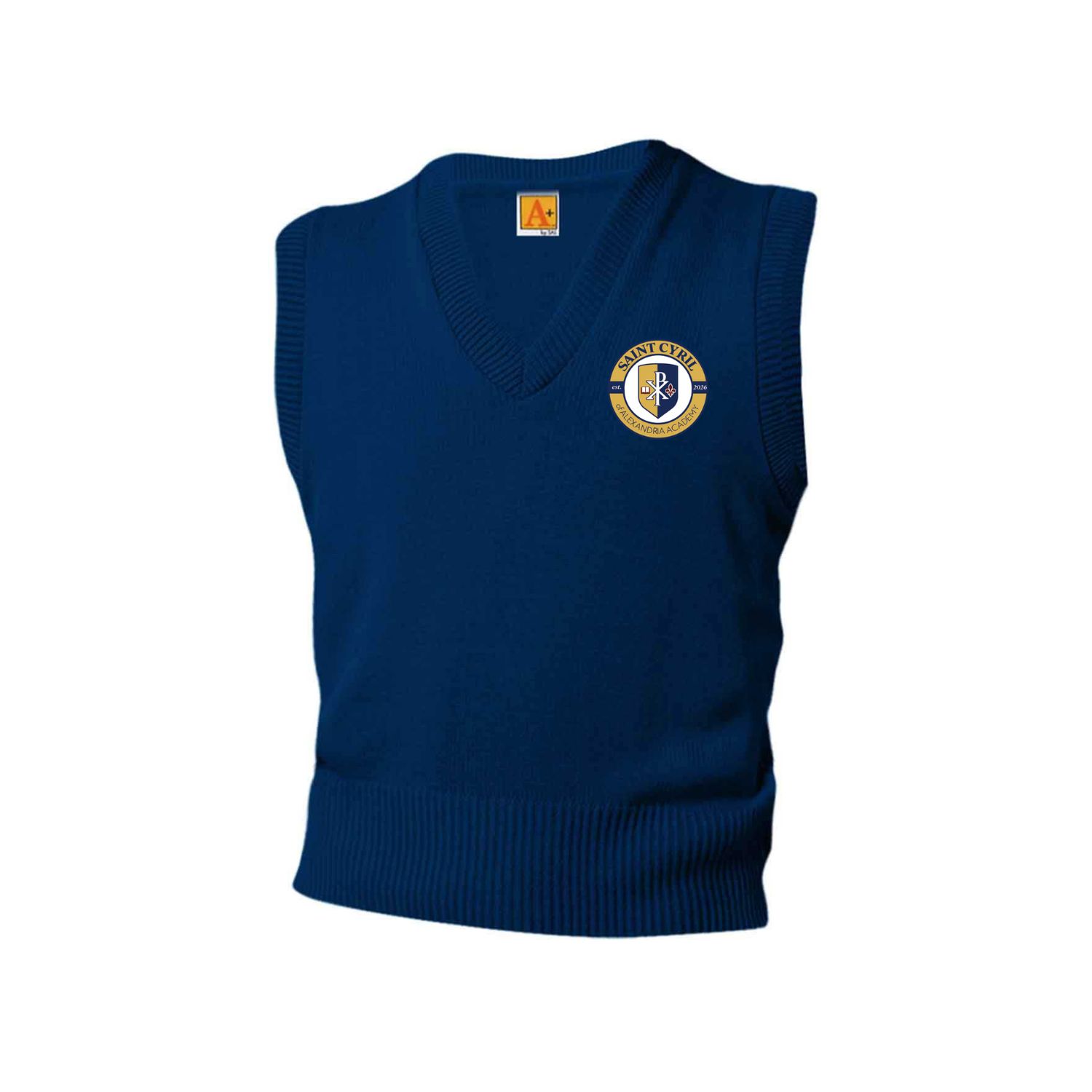 V-Neck Pullover Sweater Vest - MOSS, Color: Navy