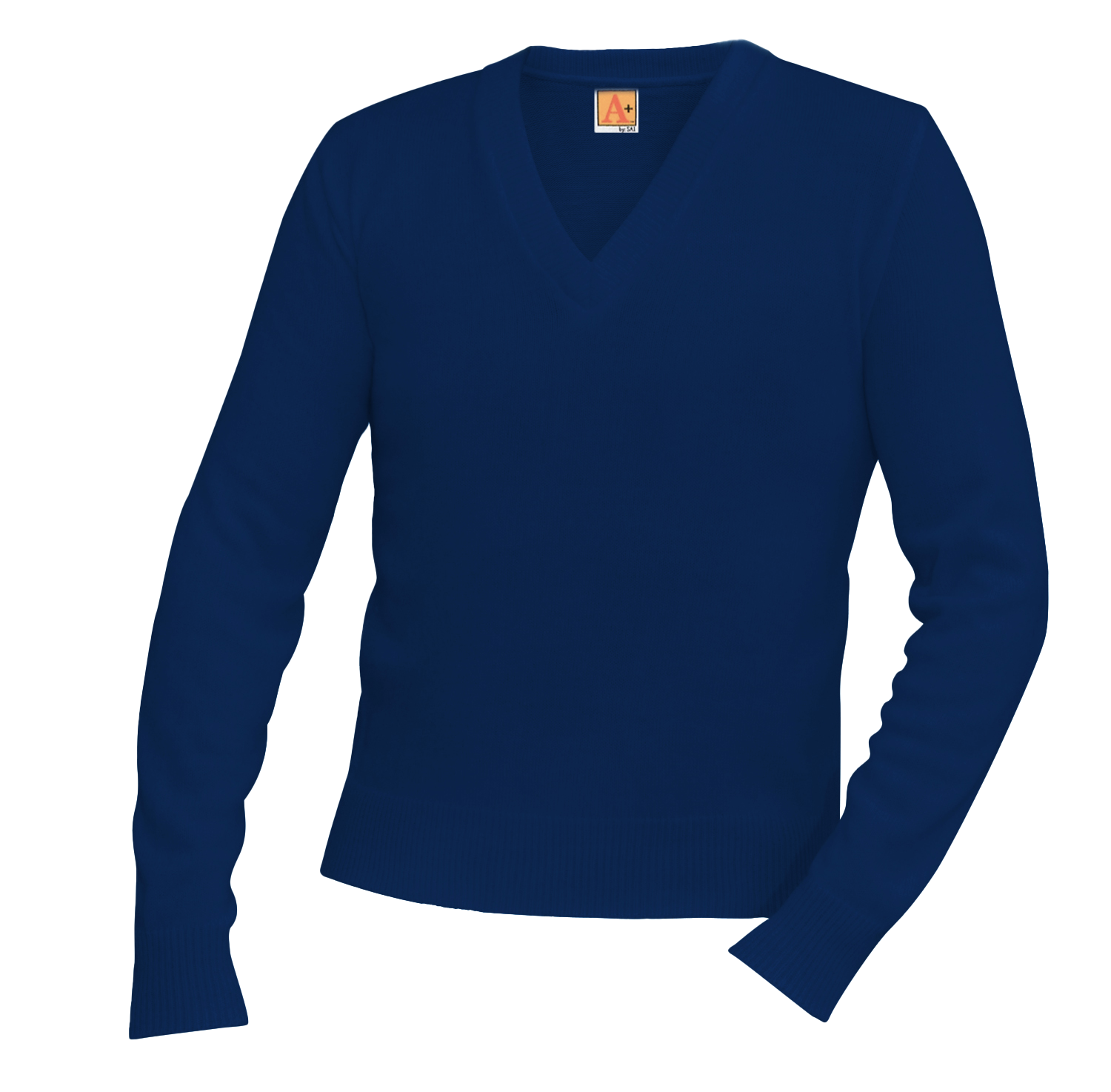 V-Neck Pullover Sweater - SHE, Color: Navy