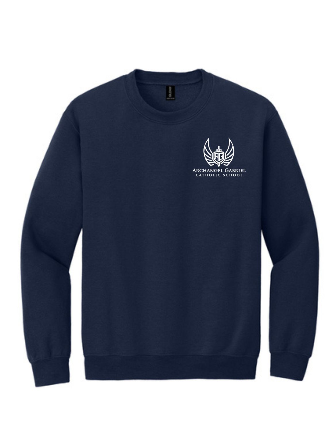 Crewneck Sweatshirt - AG Wings Embroidery, Color: Navy