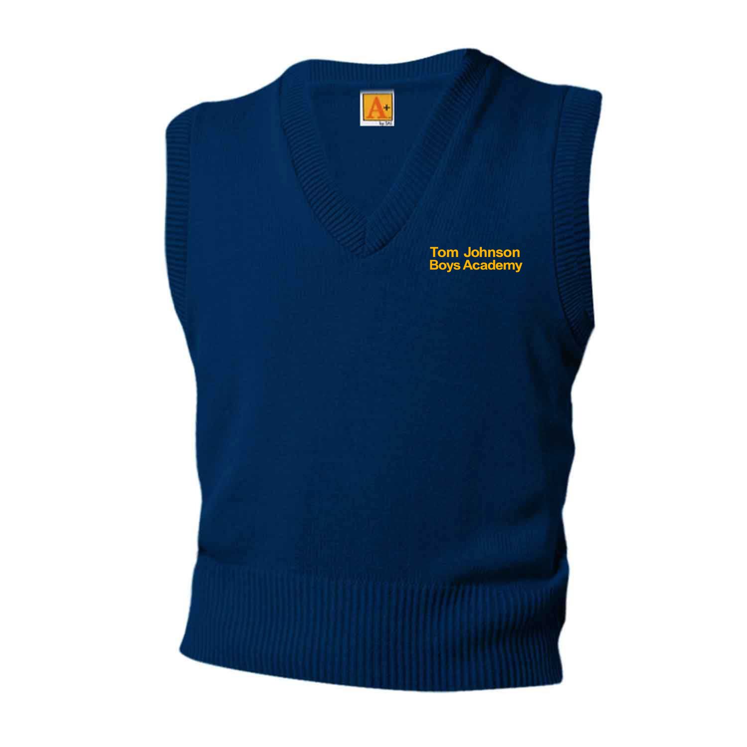 V-Neck Pullover Sweater Vest - TJBA, Color: Navy