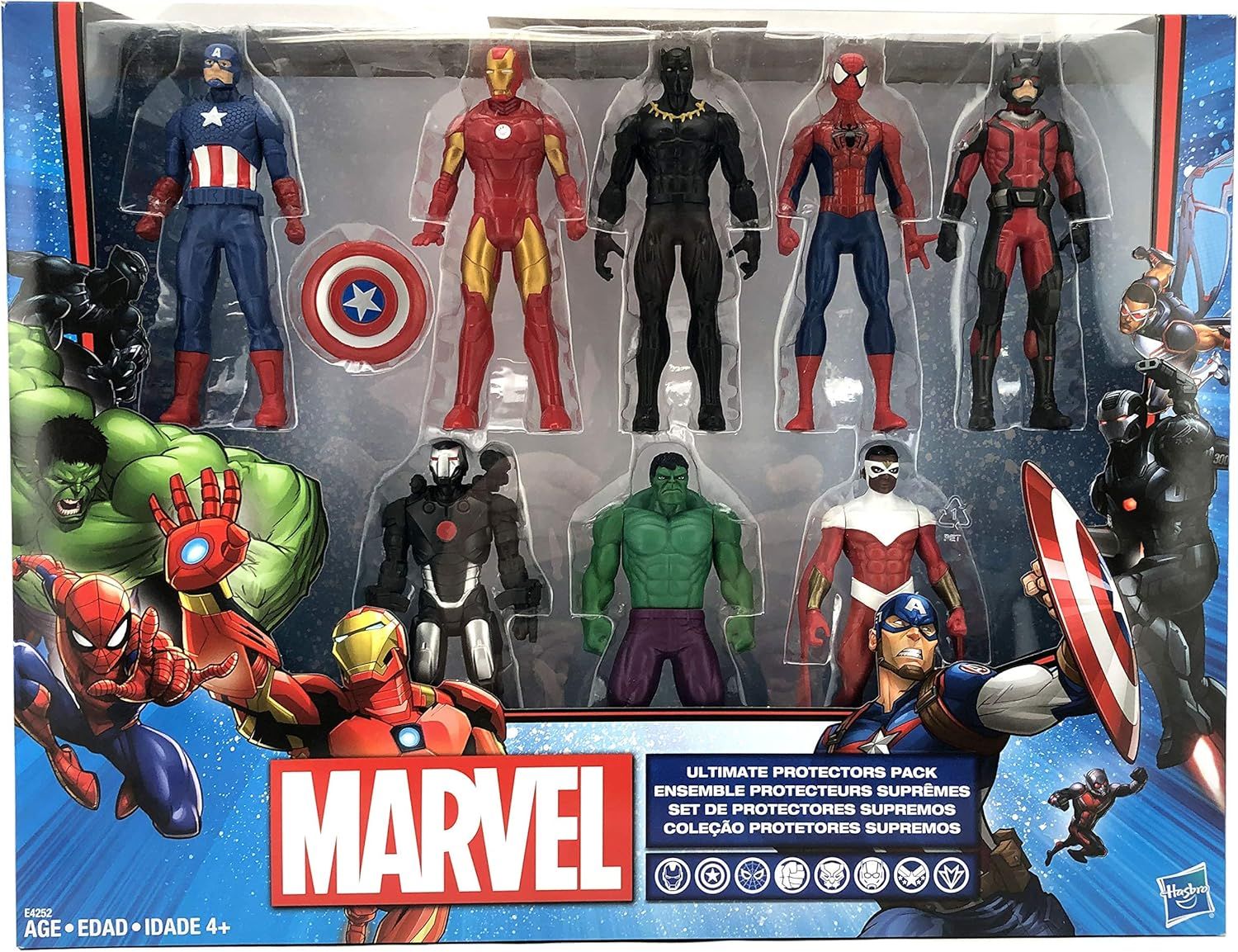 Marvel Avengers Action Figures - Iron Man, Hulk, Black Panther, Captain America, Spider Man, Ant Man, War Machine &amp; Falcon! (8)