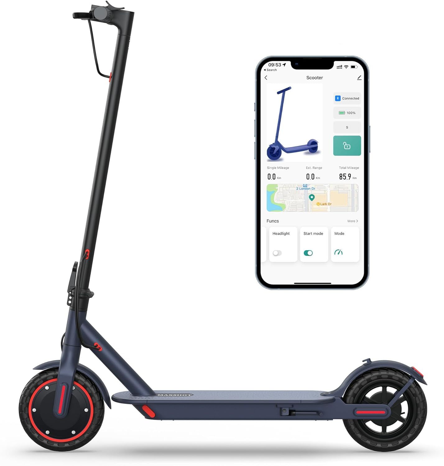 Electric Scooter for Adults, 8.5&quot;/10&quot; Tires, 19/22Mph, 350W/500W Motor, 21-28 Miles Range, Folding E-Scooter with Dual Suspension,APP(V1/SPRO/MAX/PRO)