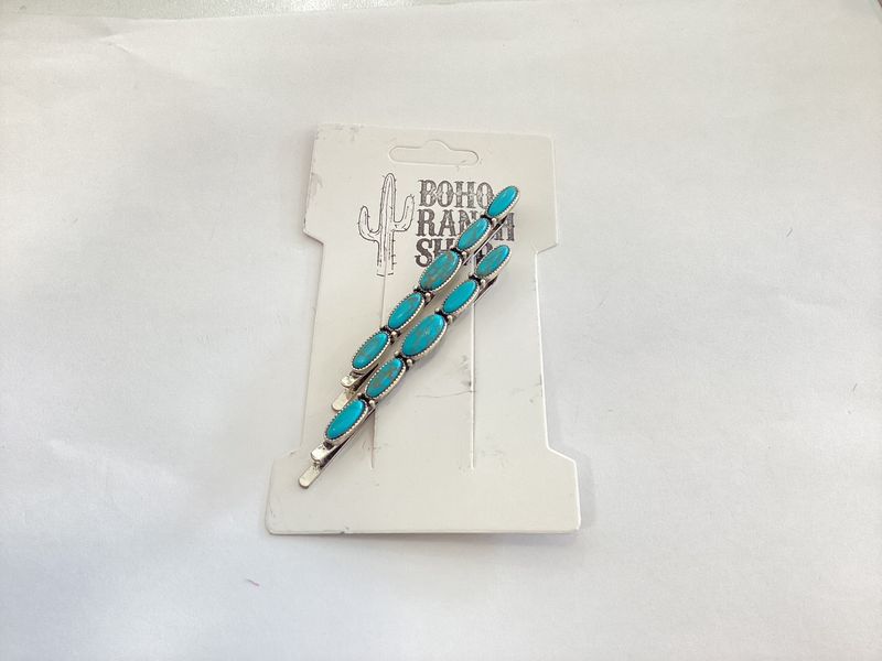 2 Piece Turquoise Bobby Pin