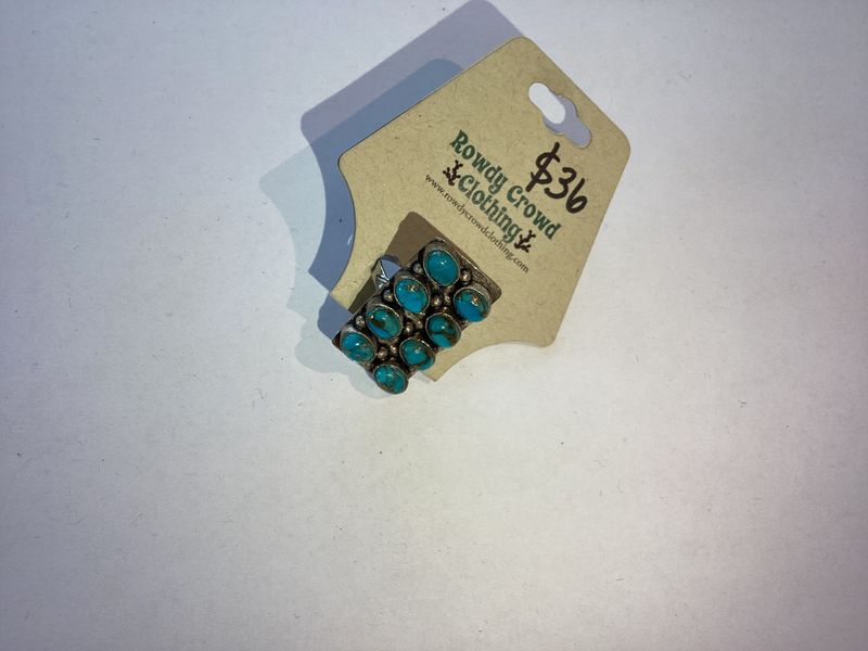 8 Stone Turquoise Ring
