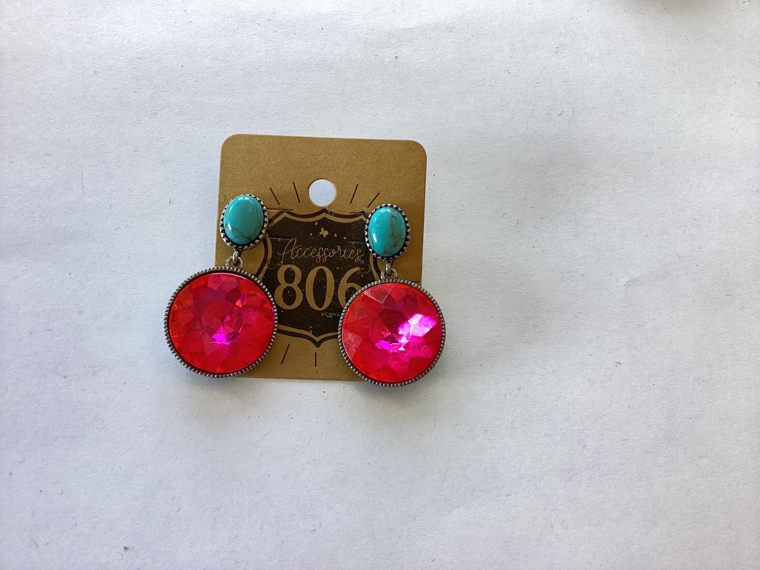 Hot Pink &amp; Turquoise Earrings