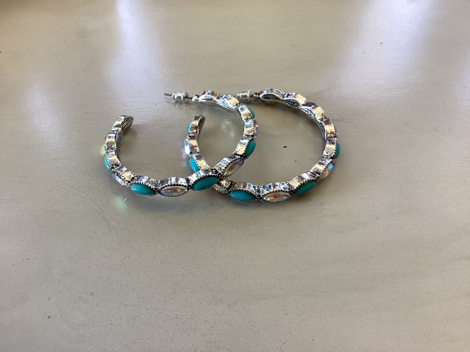 Studded Turquoise Earrings, Style: Jewel