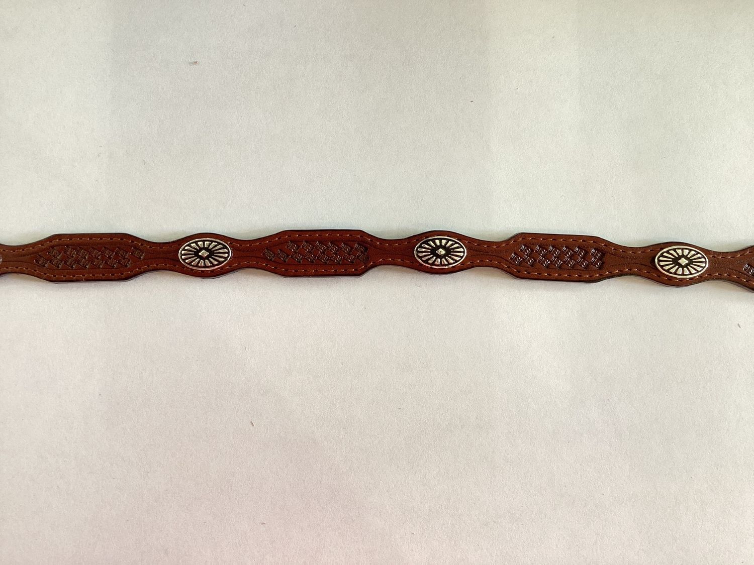 Silver Concho Brown Leather HB