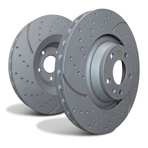 Dischi Freno Anteriori EBC GD (Baffati e Puntinati) per Ford Focus ST MK4