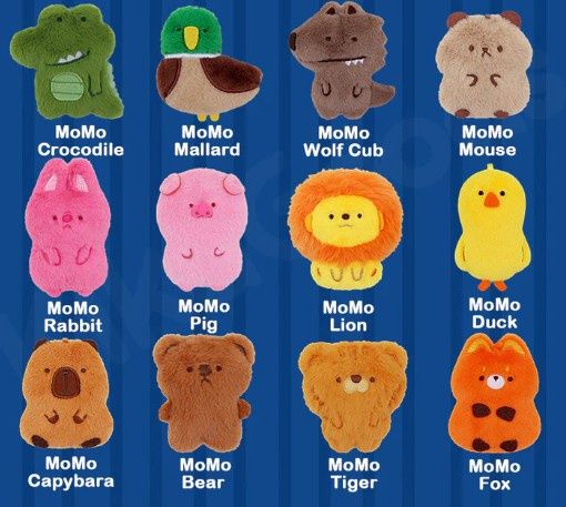Momo Family: Animal Series Refrigerator Magnet Plush Blind Bag