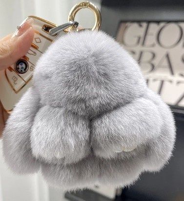 cute rabbit plush light gray