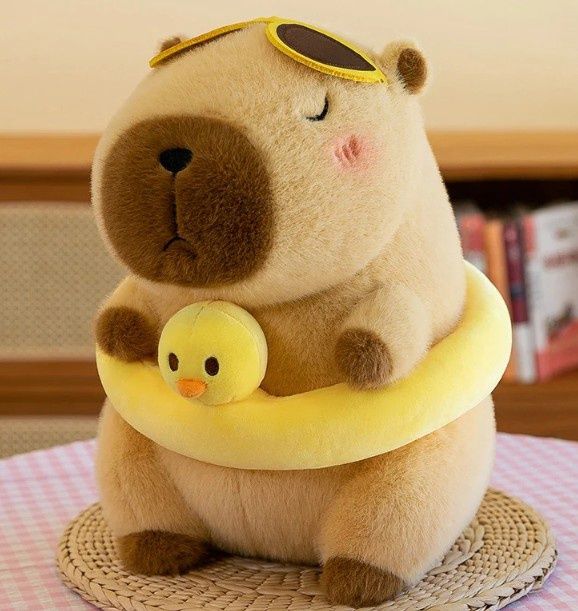 Capybara yellow ducky floaty plush
