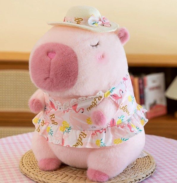 Sports Doll Pink Capybara Plush- Pink, Size: 80g
