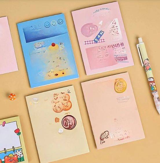 cute cartoon notepad inspirational text