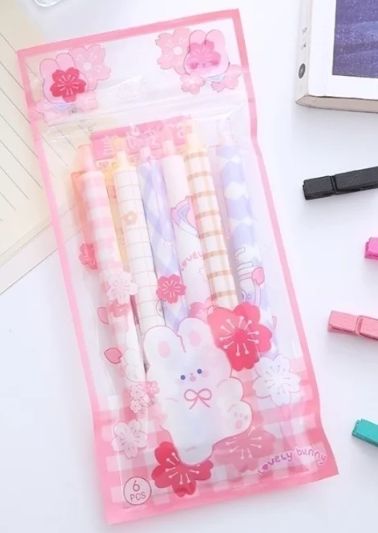 Gel Pen Plastic Pack of 6