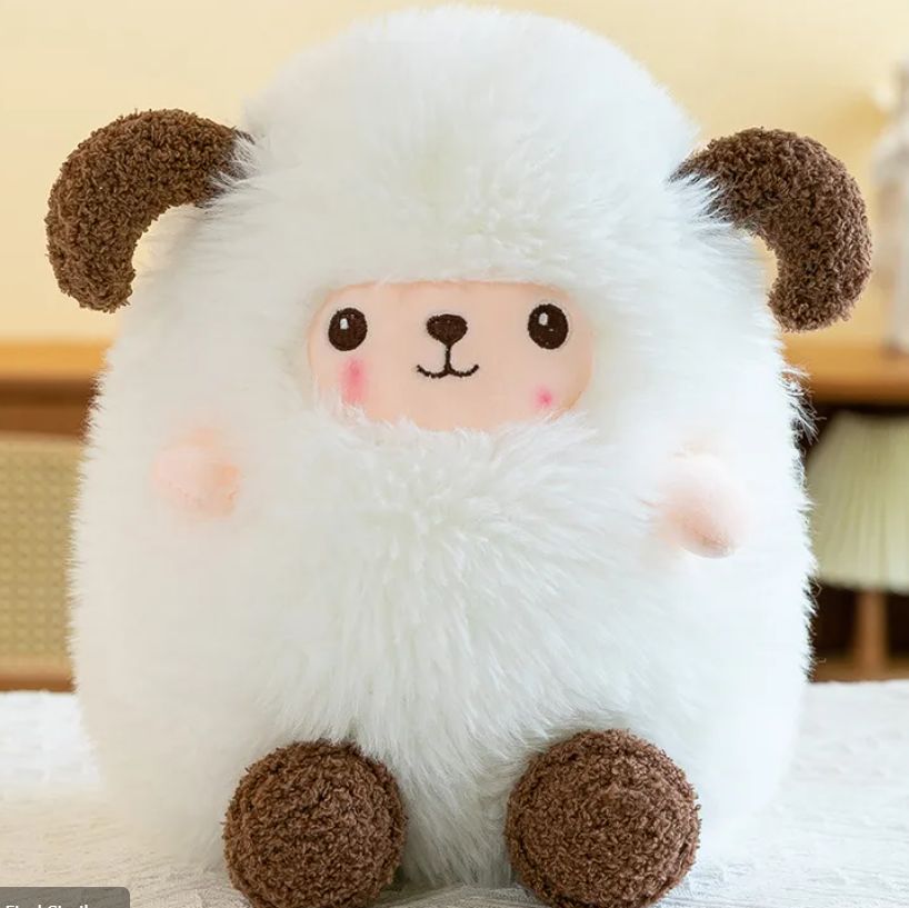Cute Goat Plush, Colour: White, Size: 55 cm (21.65 inch)