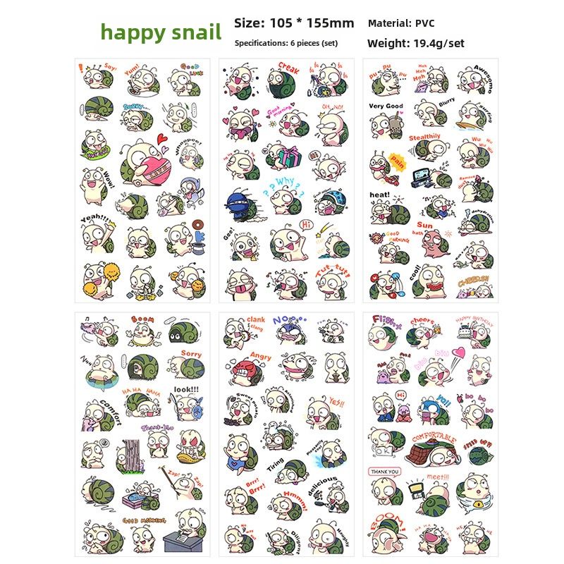 Cartoon Stickers, Character: Happy Snail