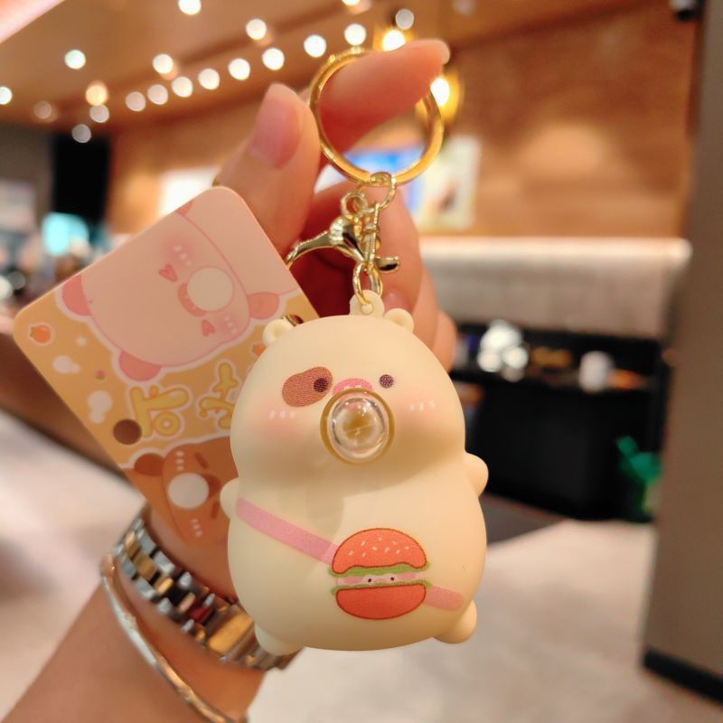 Pig Hamburger Key Charm