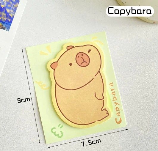 Cute cut out animal sticky note, Character: Capybara