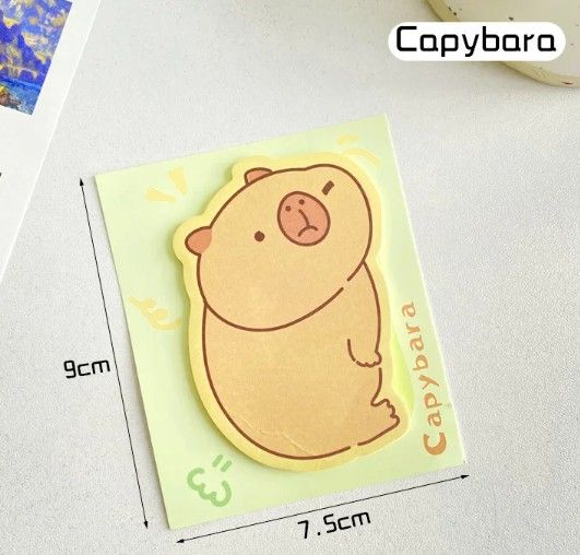 Cute cut out animal sticky note, Character: Capybara