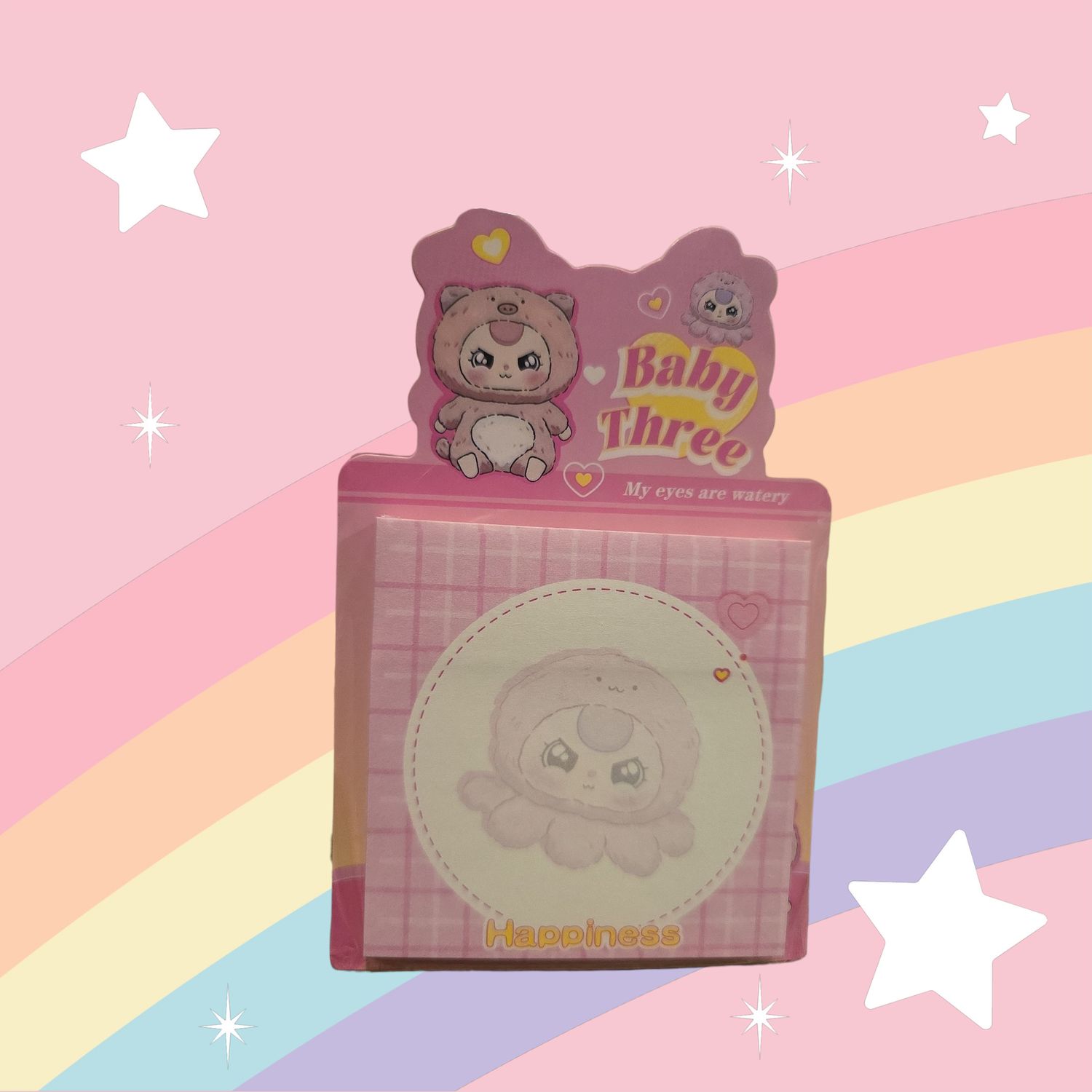 Baby Three Sticky Notes, Colour: Pink