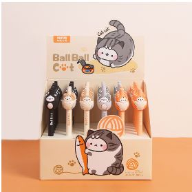 BCmini Retractable Gel Pen, Character: Ball Ball Cat