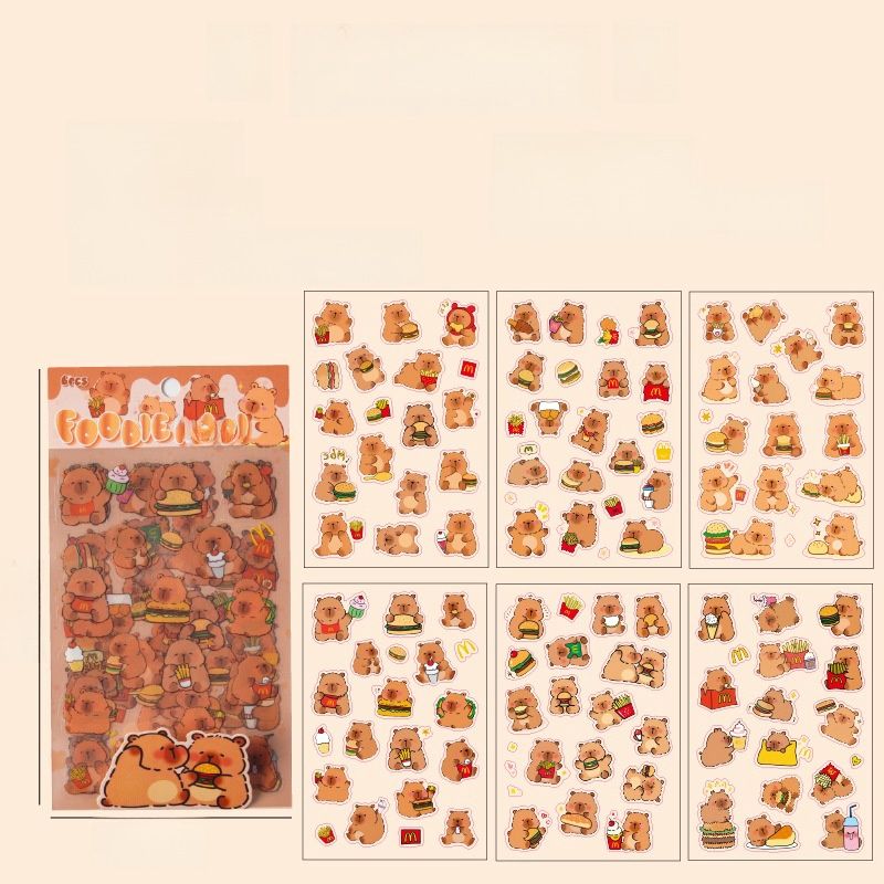 Capybara Foodie Kapi Stickers