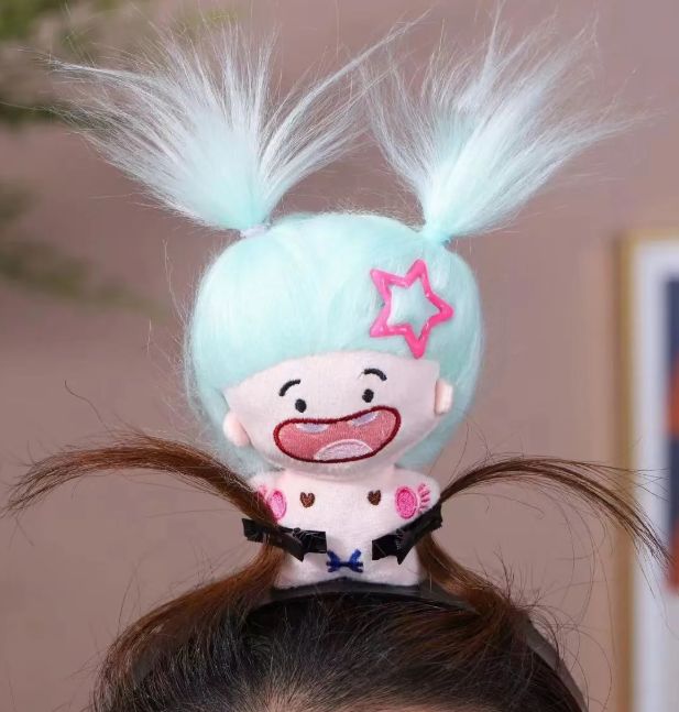 Funny Plush Headbands, Colour: baby blue hair