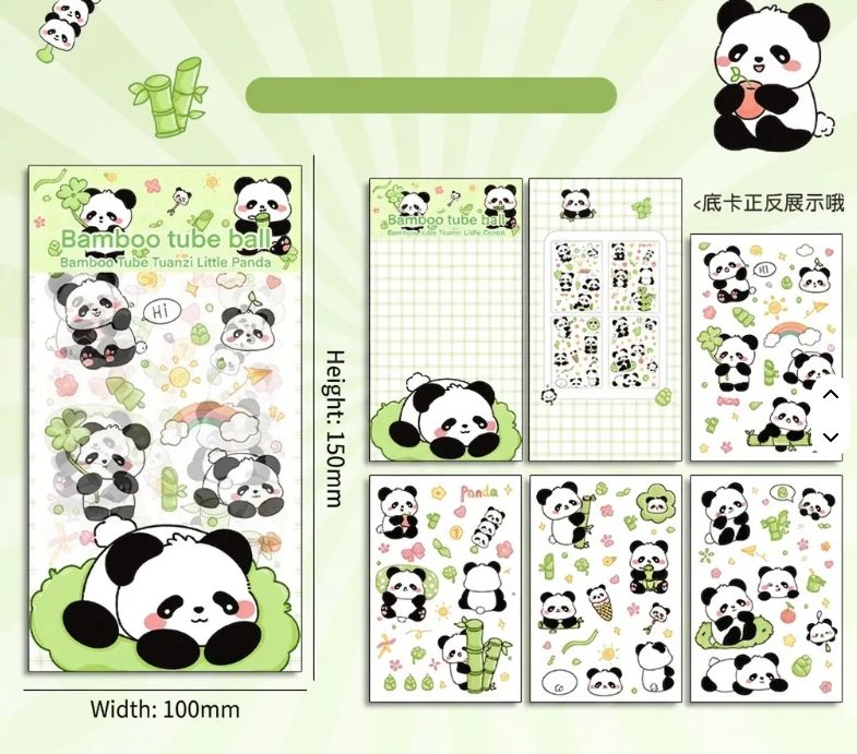 Kawaii Panda Waterproof Stickers